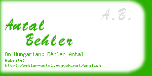 antal behler business card